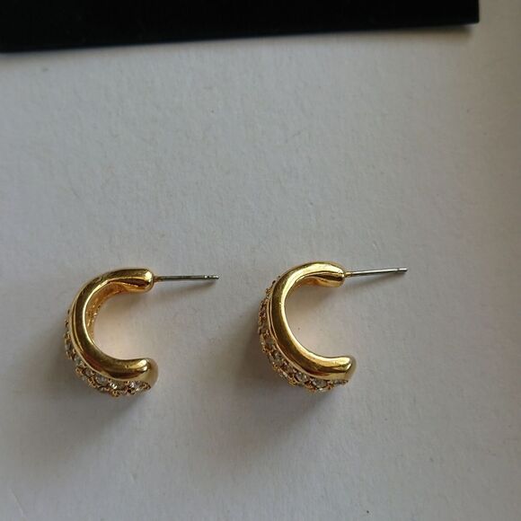 Swarovski crystal gold tone earrings - Picture 2 of 5